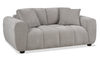 Causeuse Pebble de 70 po fabriquée au Canada en tissu avec coussins décoratifs assortis - grise