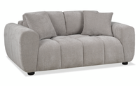  Causeuse Pebble de 70 po fabriquée au Canada en tissu avec coussins décoratifs assortis - grise