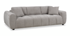 Sofa Pebble de 96 po fabriqué au Canada en tissu avec coussins décoratifs assortis - gris