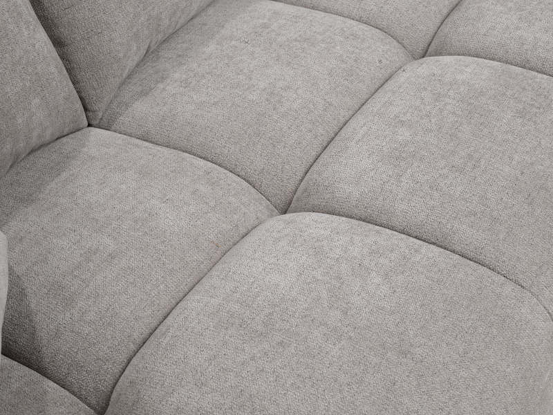 Sofa Pebble de 96 po fabriqué au Canada en tissu avec coussins décoratifs assortis - gris