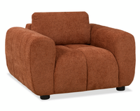  Fauteuil Pebble de 45 po fabriqué au Canada en tissu avec coussins décoratifs assortis - orange
