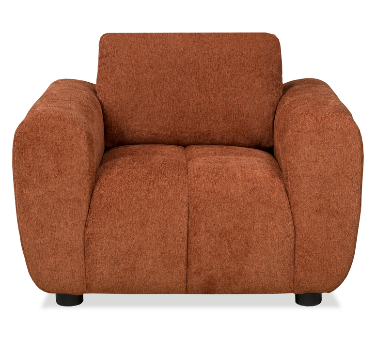 Fauteuil Pebble de 45 po fabriqué au Canada en tissu - orange
