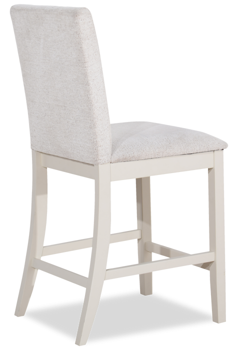 Chaise de salle à manger Piper de hauteur comptoir en tissu de cuir végétalien - brune 