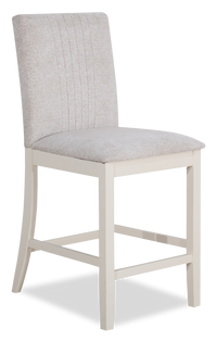 Chaise de salle à manger Piper de hauteur comptoir en tissu de cuir végétalien - brune