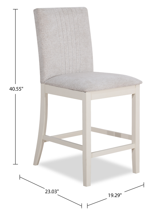Chaise de salle à manger Piper de hauteur comptoir en tissu de cuir végétalien - brune 