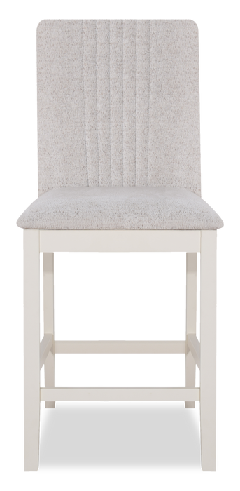 Chaise de salle à manger Piper de hauteur comptoir en tissu de cuir végétalien - brune 