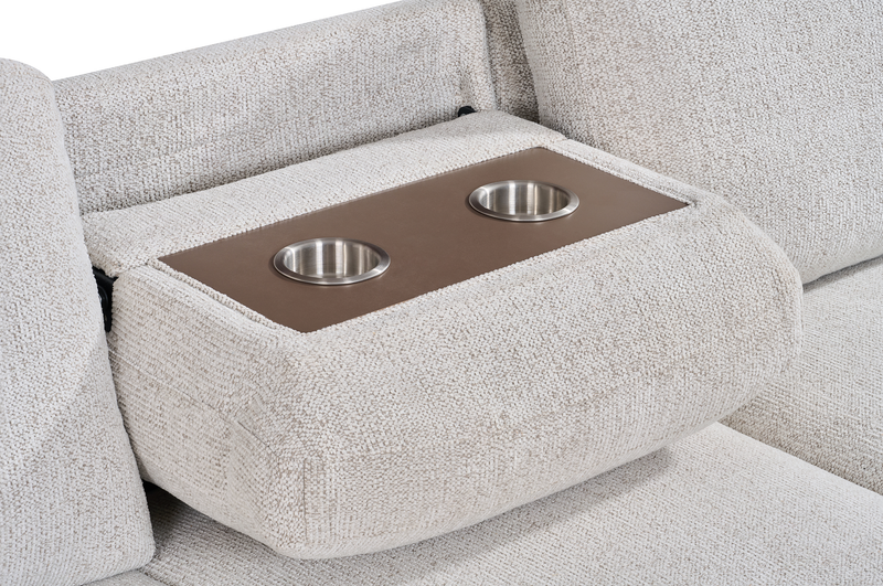 Sofa-lit sectionnel de droite Pocket 2 pièces en tissu d’apparence lin avec rangement - beige