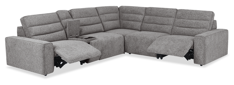 Sofa sectionnel Prestige de Shaquille O’Neal Home 6 pièces avec inclinaison électrique - gris