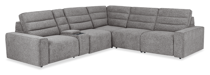 Sofa sectionnel Prestige de Shaquille O’Neal Home 6 pièces avec inclinaison électrique - gris