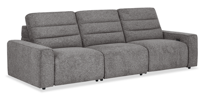 Shaquille O’Neal Home Prestige 3-piece Power Reclining Sofa – Grey | Sofa sectionnel Prestige de Shaquille O’Neal Home 3 pièces avec inclinaison électrique - gris