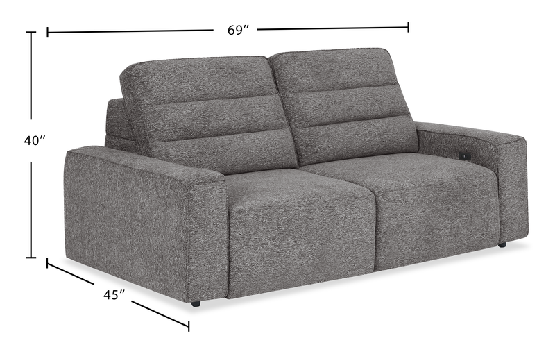Sofa-lit sectionnel Prestige de Shaquille O’Neal Home avec coulissement électrique - gris