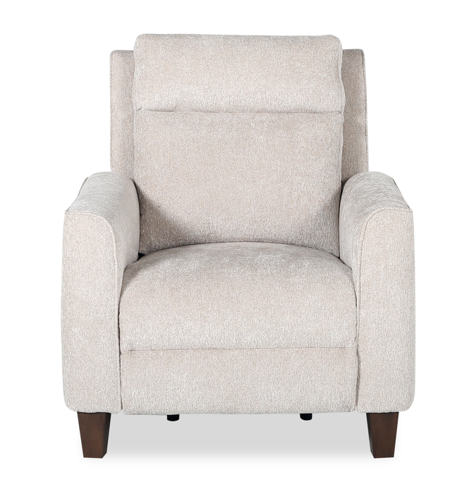 Fauteuil à inclinaison électrique Primrose de 35 po en tissu de chenille avec appuie-tête électrique - lin