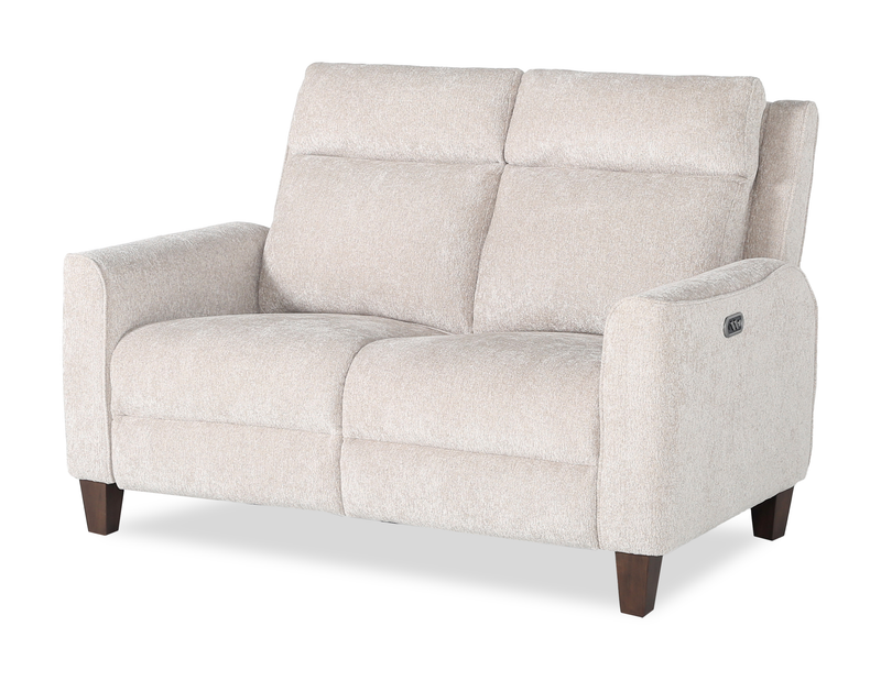 Causeuse à inclinaison électrique Primrose de 71 po en tissu de chenille avec appuie-tête électrique - lin