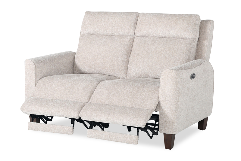 Causeuse à inclinaison électrique Primrose de 71 po en tissu de chenille avec appuie-tête électrique - lin