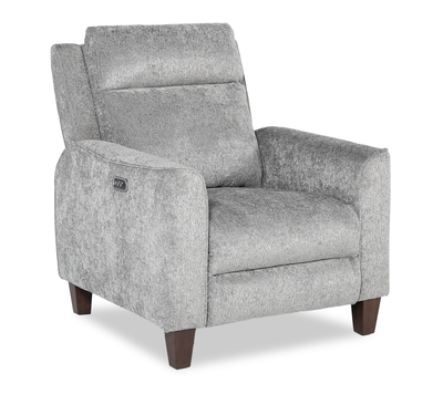 Primrose 35” Chenille Fabric Power Reclining Chair with Power Headrest - Slate | Fauteuil à inclinaison électrique Primrose de 35 po en tissu de chenille avec appuie-tête électrique - ardoise