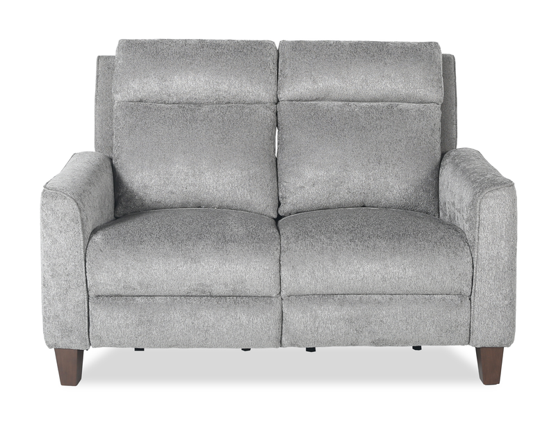 Causeuse à inclinaison électrique Primrose de 71 po en tissu de chenille avec appuie-tête électrique - ardoise