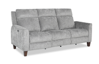 Sofa à inclinaison électrique Primrose de 81 po en tissu de chenille avec appuie-tête électrique - ardoise
