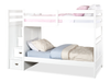 Quinn Bunk Bed with Built-in Staircase Dresser & Guard Rail for Kids, White - Twin/Twin | Lits superposés Quinn pour enfants avec commode escalier intégrée et garde-corps, blancs - simple et simple