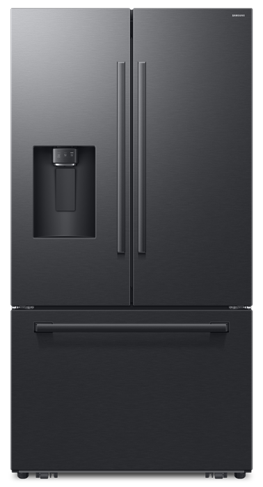 Réfrigérateur à 3 portes Bespoke de Samsung de 29 pi3 et de 35,88 po à portes françaises avec IA - noir - RF70H30GEEAA