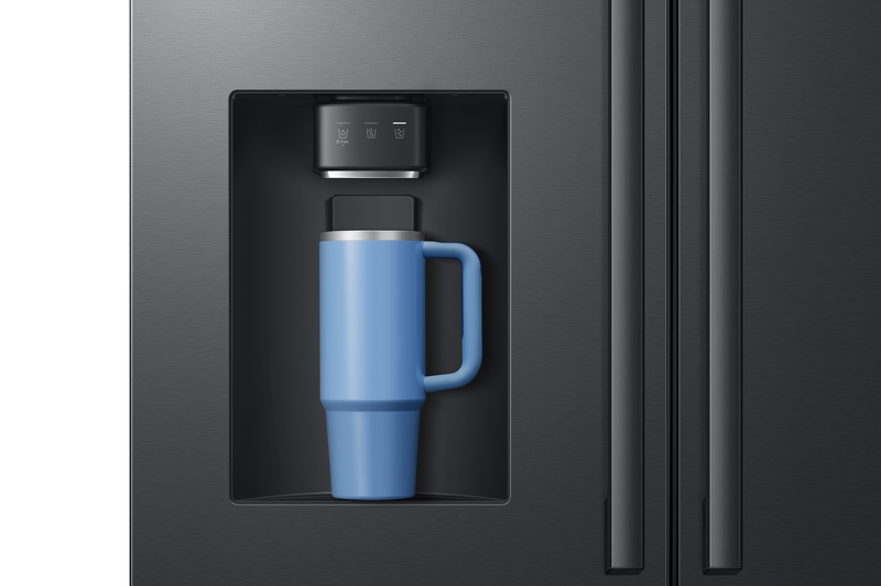 Réfrigérateur à 3 portes Bespoke de Samsung de 29 pi3 et de 35,88 po à portes françaises avec IA - noir - RF70H30GEEAA