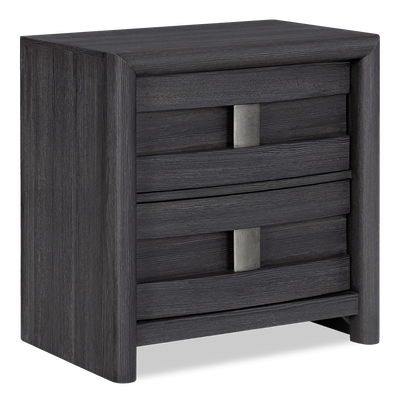 Rocco Bedside 2-Drawer Nightstand with Built-In Charging Port, 25"W x 26"H - Dark Grey | Table de nuit Rocco de 25 po (L) x 26 po (H) à 2 tiroirs avec port de recharge intégré - gris foncé