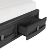 Rocco Storage Bed with 2 Built-In Footboard Drawers & LED Lit Headboard, Dark Grey - Queen Size  | Lit de rangement Rocco avec 2 tiroirs de pied de lit intégrés et tête de lit illuminée à DEL, gris foncé - format grand lit