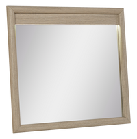 Miroir de commode de chambre à coucher Rocco - brun clair