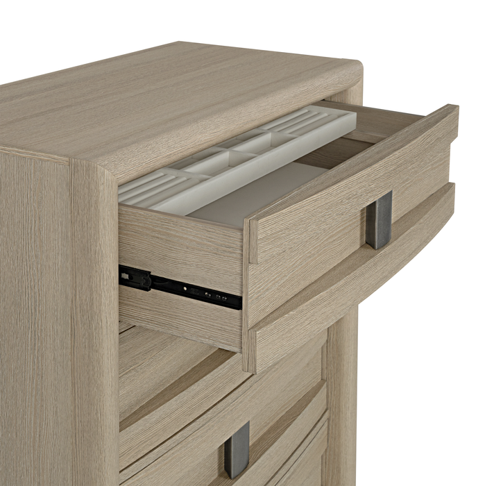 Commode verticale de chambre à coucher Rocco de 36 po (L) x 52 po (H) à 5 tiroirs - brun clair