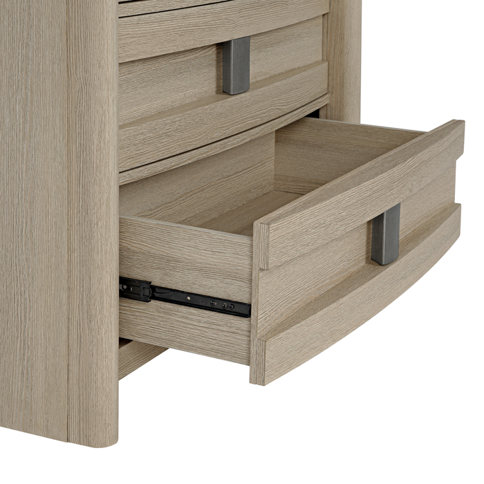 Commode verticale de chambre à coucher Rocco de 36 po (L) x 52 po (H) à 5 tiroirs - brun clair