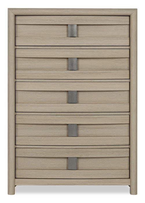 Commode verticale de chambre à coucher Rocco de 36 po (L) x 52 po (H) à 5 tiroirs - brun clair