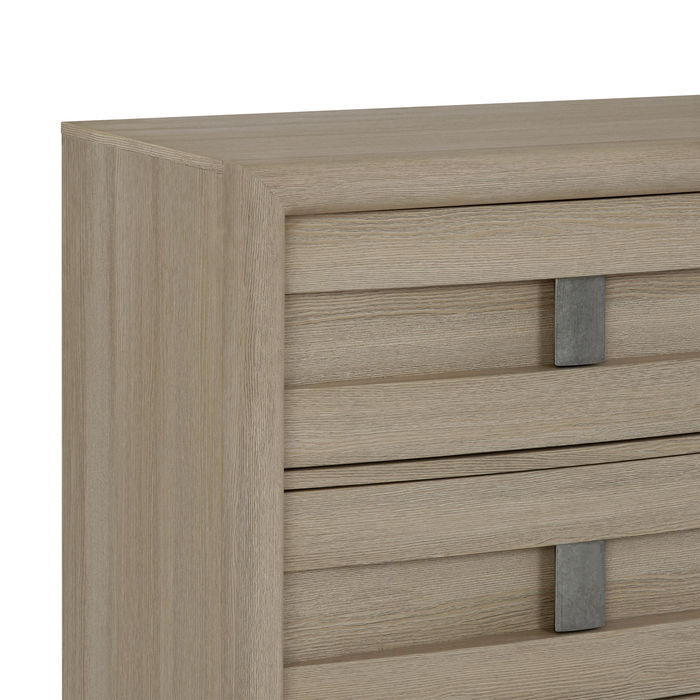Commode de chambre à coucher Rocco de 62 po (L) x 37 po (H) à 6 tiroirs - brun clair