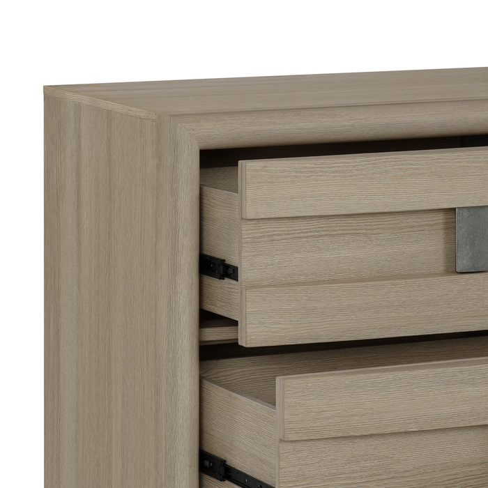 Commode de chambre à coucher Rocco de 62 po (L) x 37 po (H) à 6 tiroirs - brun clair