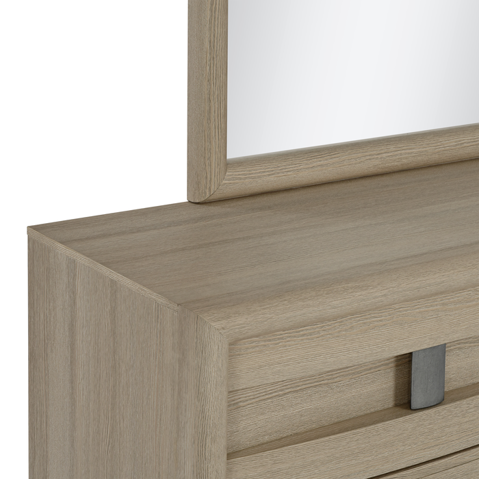Commode de chambre à coucher Rocco de 62 po (L) x 37 po (H) à 6 tiroirs - brun clair