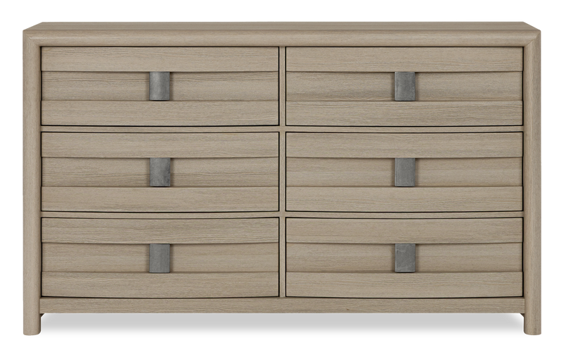 Commode de chambre à coucher Rocco de 62 po (L) x 37 po (H) à 6 tiroirs - brun clair