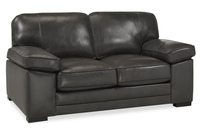 Causeuse Rodeo de 67 po en cuir véritable de qualité supérieure avec coussins amovibles - anthracite