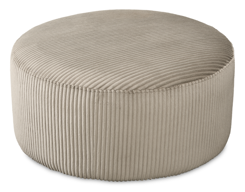 Pouf courbé personnalisable de Sofa Lab de 38 po fabriqué au Canada en tissu - tissu décoratif Fog