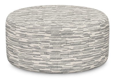 Made in Canada Customizable Sofa Lab Round 38" Fabric Ottoman – Flint Accent Fabric | Pouf courbé personnalisable de Sofa Lab de 38 po fabriqué au Canada en tissu - tissu décoratif Flint