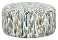Pouf courbé personnalisable de Sofa Lab de 38 po fabriqué au Canada en tissu - tissu décoratif Capri
