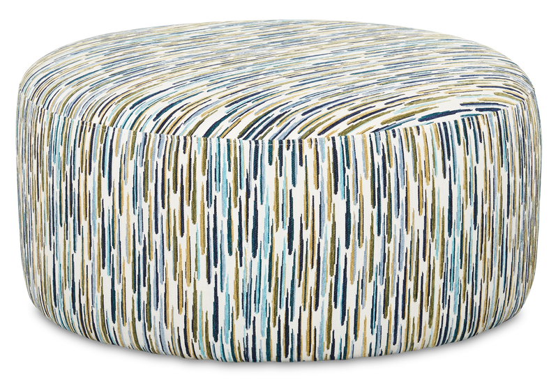 Pouf courbé personnalisable de Sofa Lab de 38 po fabriqué au Canada en tissu - tissu décoratif Capri 