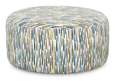 Made in Canada Customizable Sofa Lab Round 38" Fabric Ottoman – Capri Accent Fabric  | Pouf courbé personnalisable de Sofa Lab de 38 po fabriqué au Canada en tissu - tissu décoratif Capri