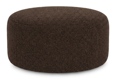 Made in Canada Customizable Sofa Lab Round 38" Fabric Ottoman – Teddy Walnut | Pouf courbé personnalisable de Sofa Lab de 38 po fabriqué au Canada en tissu - Teddy Walnut