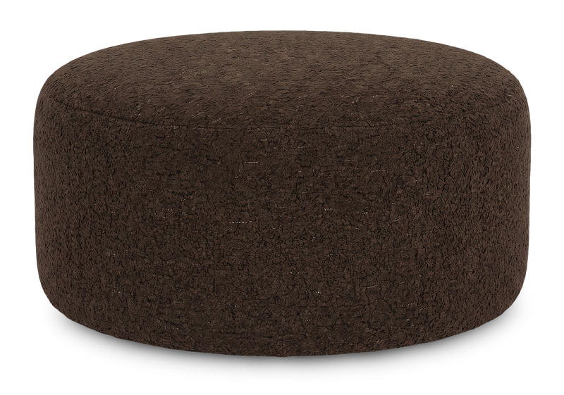Pouf courbé personnalisable de Sofa Lab de 38 po fabriqué au Canada en tissu - Teddy Walnut