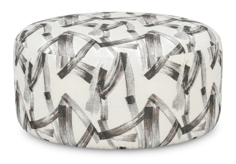 Pouf courbé personnalisable de Sofa Lab de 38 po fabriqué au Canada en tissu - tissu décoratif Stormy