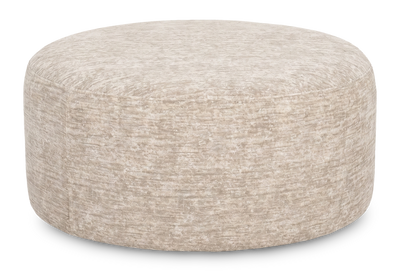Made in Canada Customizable Sofa Lab Round 38" Fabric Ottoman – Plush Parchment | Pouf courbé personnalisable de Sofa Lab de 38 po fabriqué au Canada en tissu - Plush Parchment