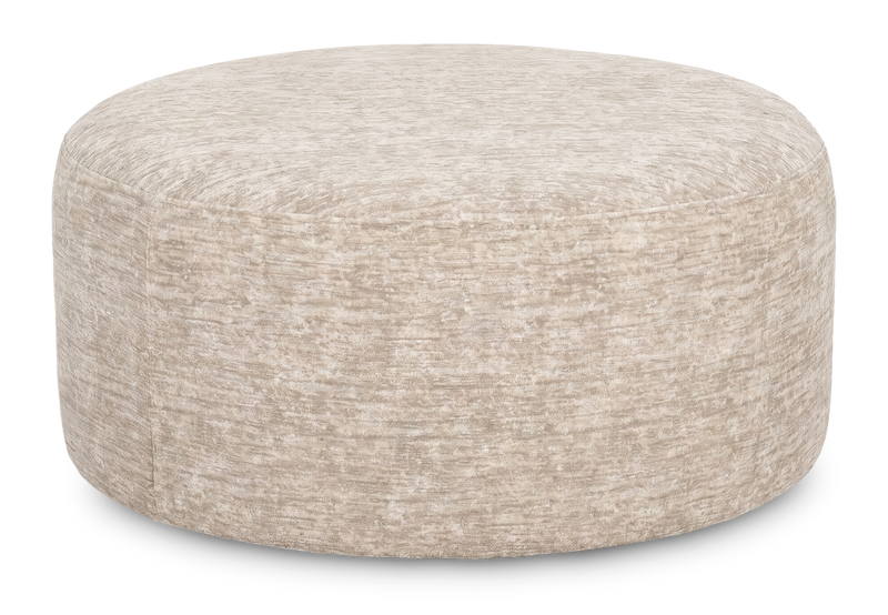 Pouf courbé personnalisable de Sofa Lab de 38 po fabriqué au Canada en tissu - Plush Parchment