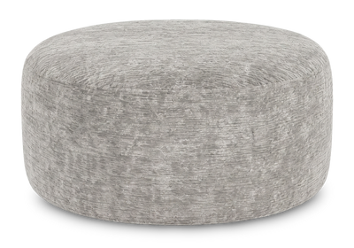 Made in Canada Customizable Sofa Lab Round 38" Fabric Ottoman – Plush Oyster | Pouf courbé personnalisable de Sofa Lab de 38 po fabriqué au Canada en tissu - Plush Oyster