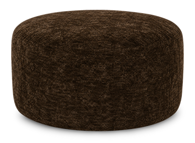 Made in Canada Customizable Sofa Lab Round 38" Fabric Ottoman – Plush Chocolate | Pouf courbé personnalisable de Sofa Lab de 38 po fabriqué au Canada en tissu - Plush Chocolate