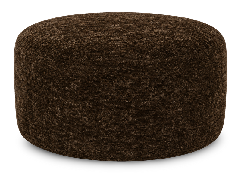 Pouf courbé personnalisable de Sofa Lab de 38 po fabriqué au Canada en tissu - Plush Chocolate