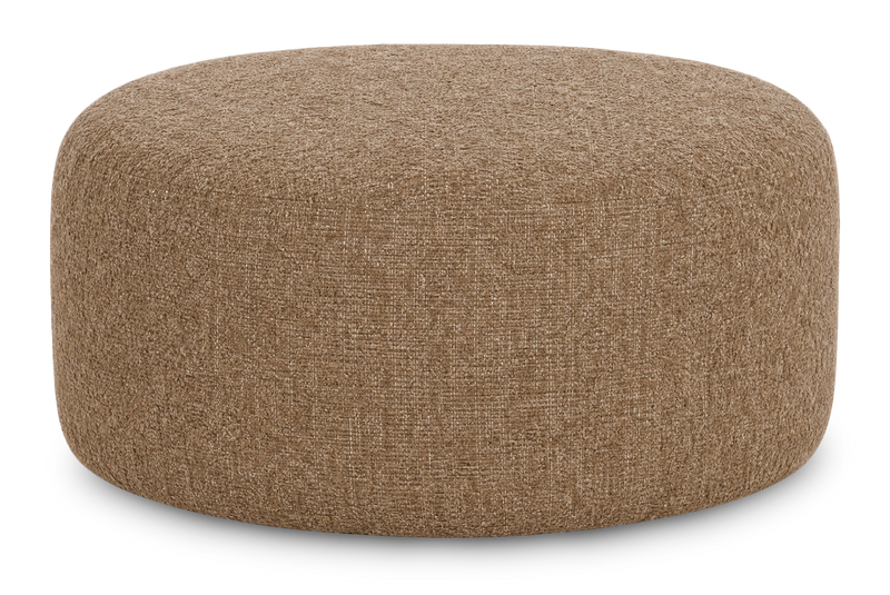 Pouf courbé personnalisable de Sofa Lab de 38 po fabriqué au Canada en tissu - Chenille Praline