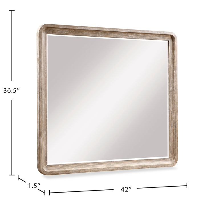 Miroir de commode de chambre à coucher Sasha - brun chêne naturel